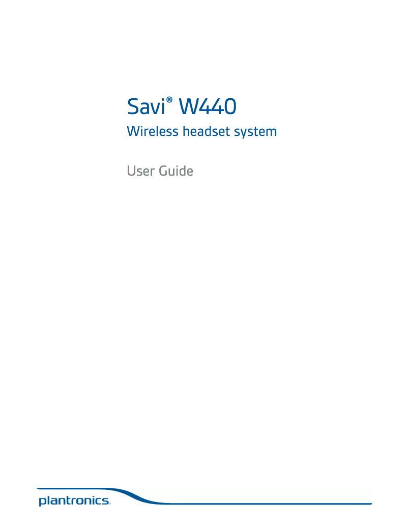Page 1 de la notice Manuel utilisateur Plantronics Savi WH500