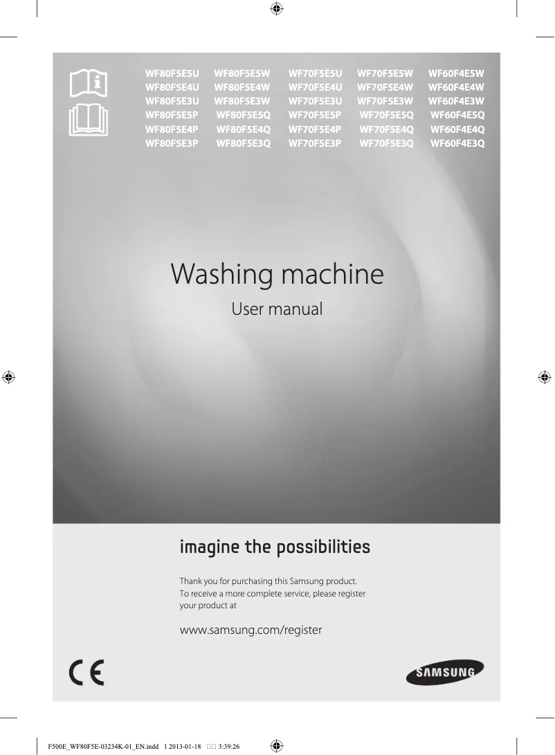 Page 1 de la notice Manuel utilisateur Samsung EcoBubble