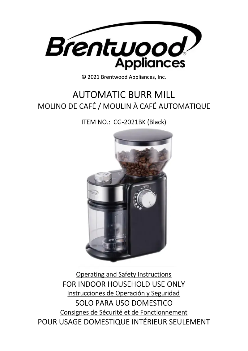 Imagen de la primera página del manual del dispositivo CG-2021BK