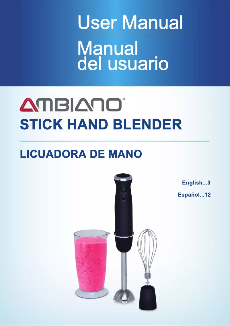 Image de la première page du manuel de l'appareil Stick Hand Blender HB-2028A4