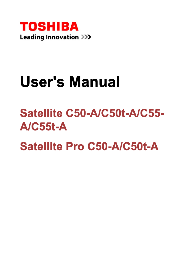 Page 1 de la notice Manuel utilisateur Toshiba Satellite PRO C50T-A