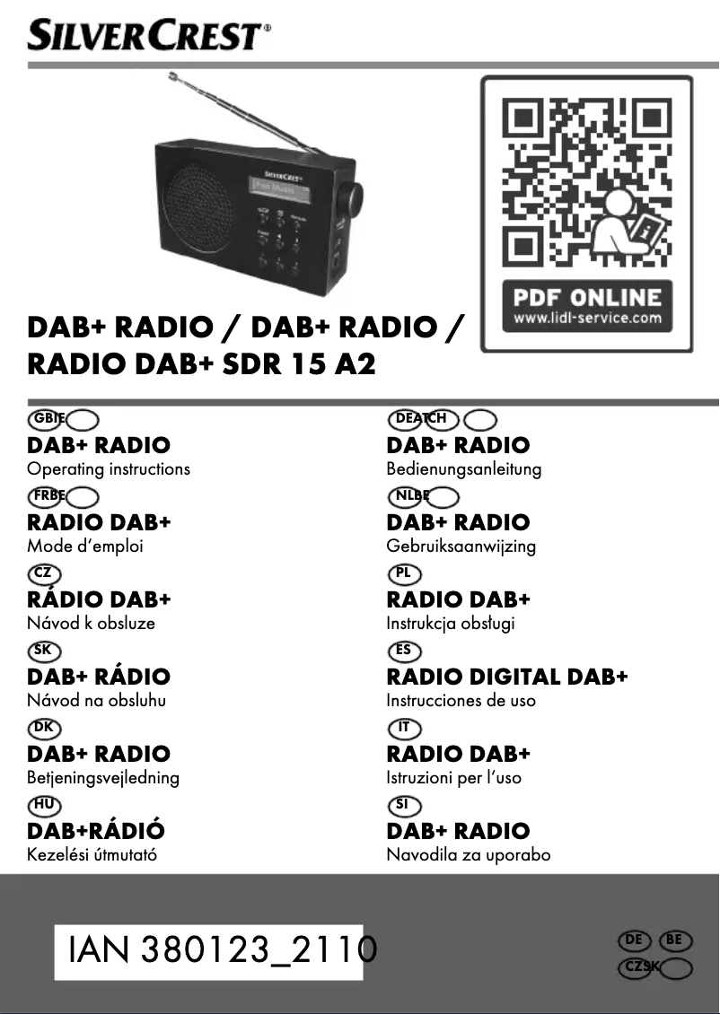Imagen de la primera página del manual del dispositivo SDR 15 A2
