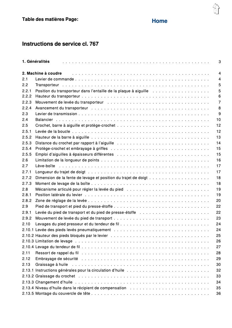 Page 1 de la notice Manuel utilisateur Dürkopp Adler 767