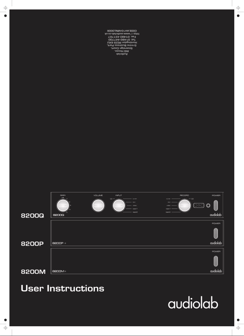 Page 1 de la notice Manuel utilisateur Audiolab 8200P
