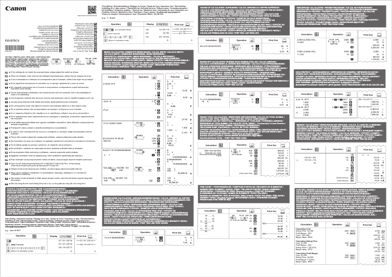 Page 1 de la notice Manuel utilisateur Canon P23-DTS II