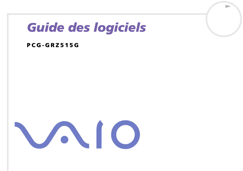 Page n°1 - Manuel utilisateur Sony Vaio PCG-GRZ515G