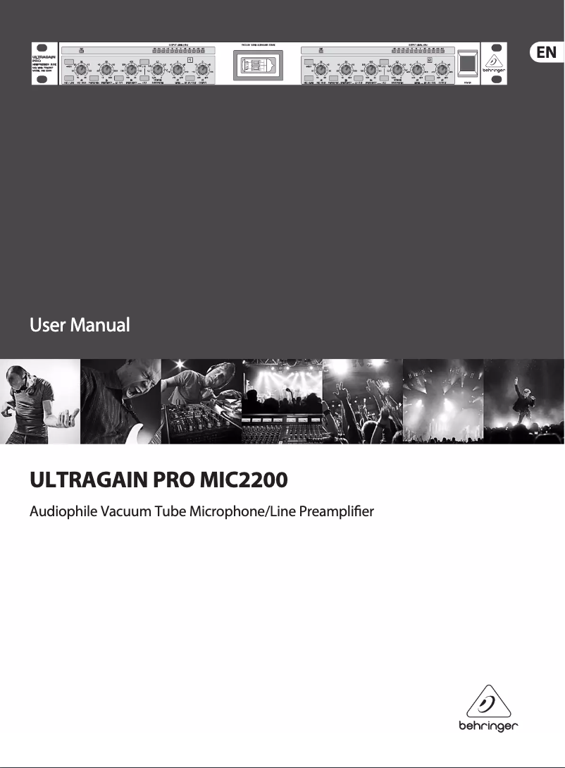 Page 1 de la notice Manuel utilisateur Behringer Ultragain Pro MIC2200