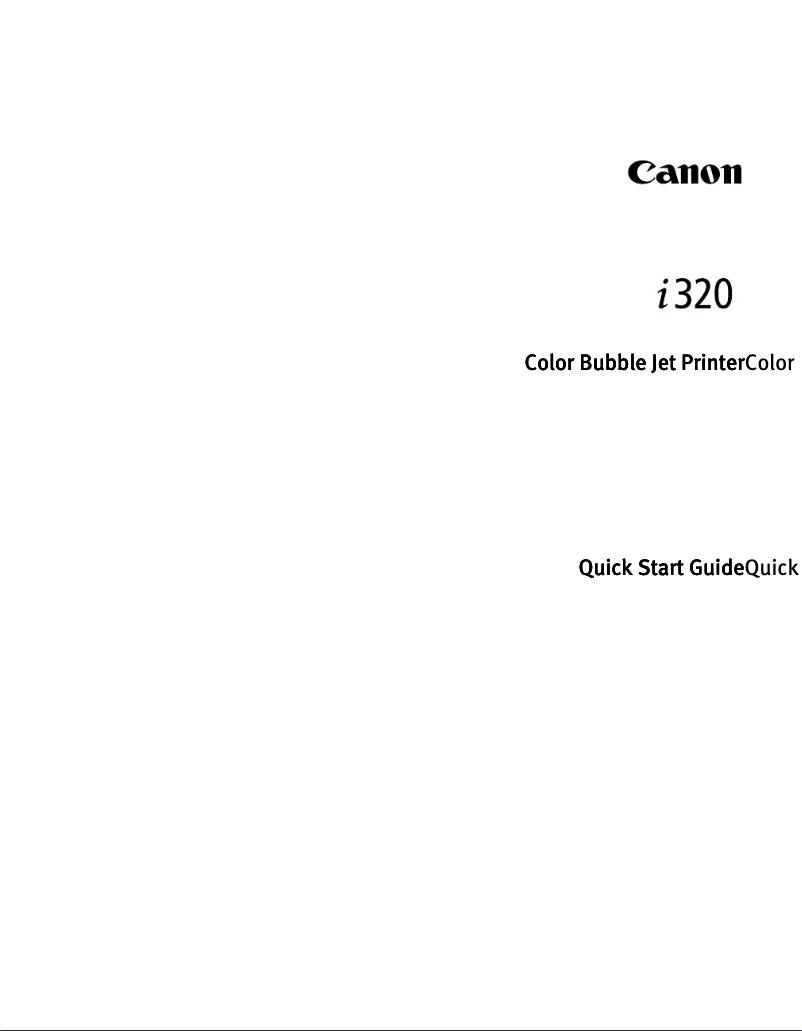 Image de la première page du manuel de l'appareil Bubble Jet i320