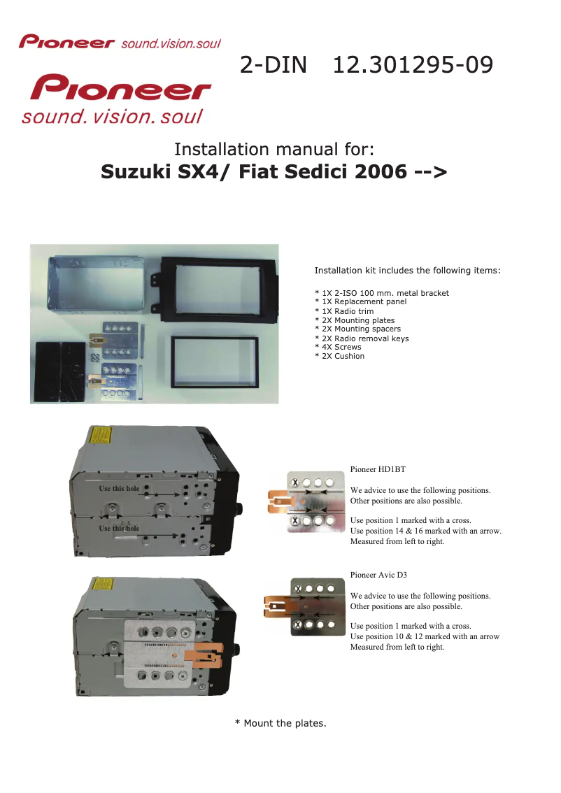 Page n°1 - Manuel utilisateur Pioneer 12.301295-09