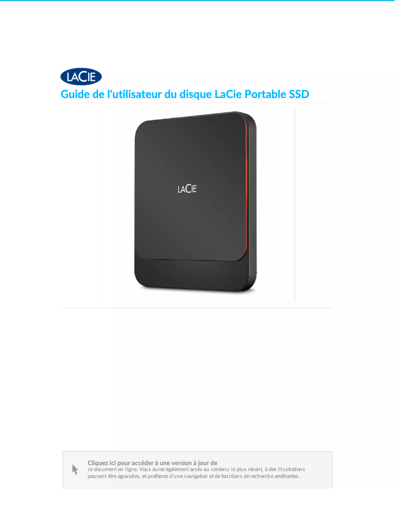 Image de la première page du manuel de l'appareil Portable SSD