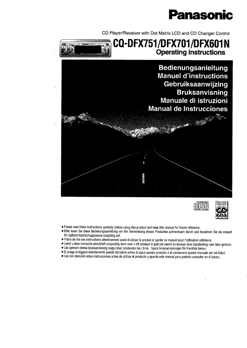 Page n°1 - Manuel utilisateur Panasonic CQ-RDP202N