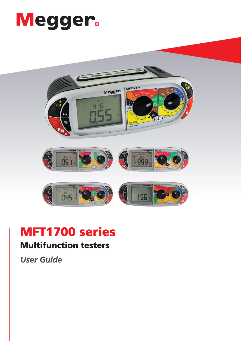 Page 1 de la notice Manuel utilisateur Megger MFT1700