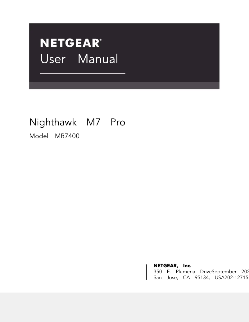 Image de la première page du manuel de l'appareil Nighthawk M7 Pro MR7400