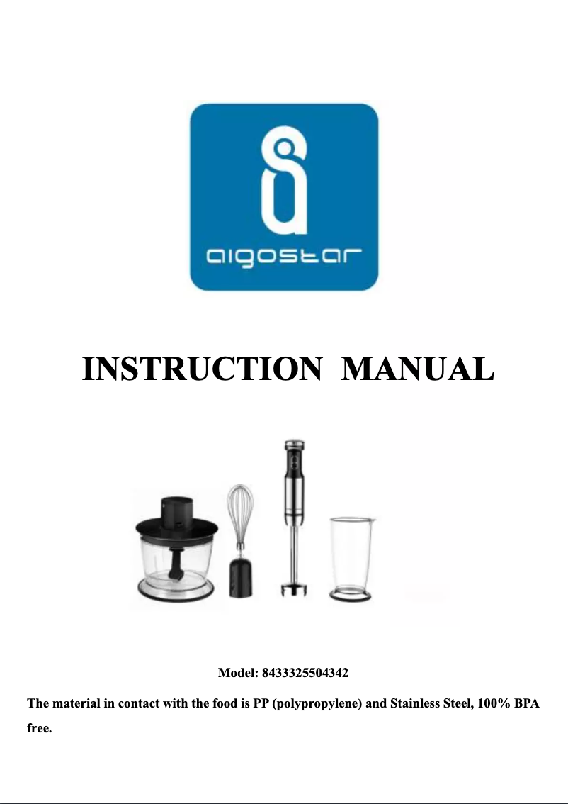 Página 1 del manual Manual de usuario Aigostar Mix Helper 30JIM