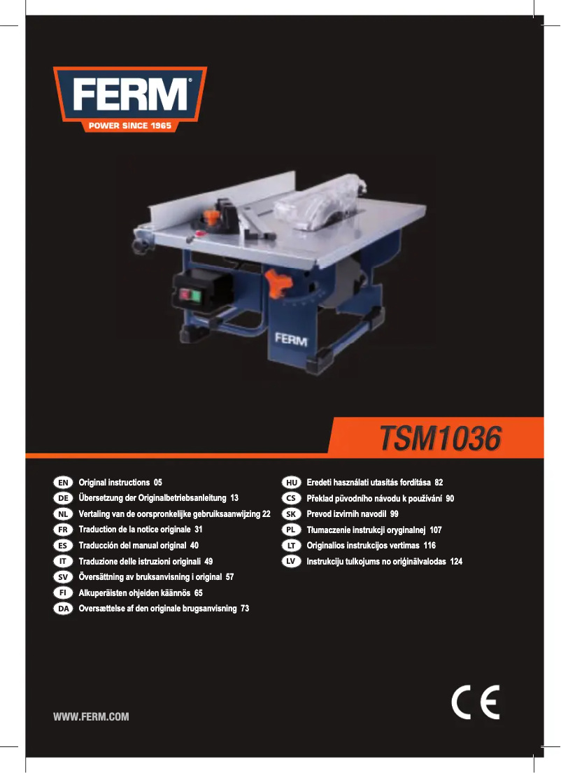 Image de la première page du manuel de l'appareil TSM1036