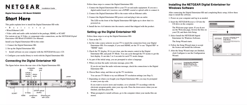 Page 1 de la notice Guide d'installation Netgear EVA8000