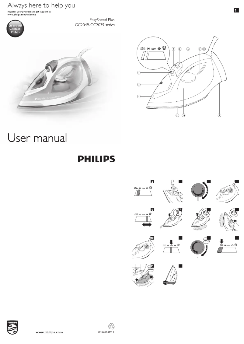 Page n°1 - Manuel utilisateur Philips Mistral GC2030