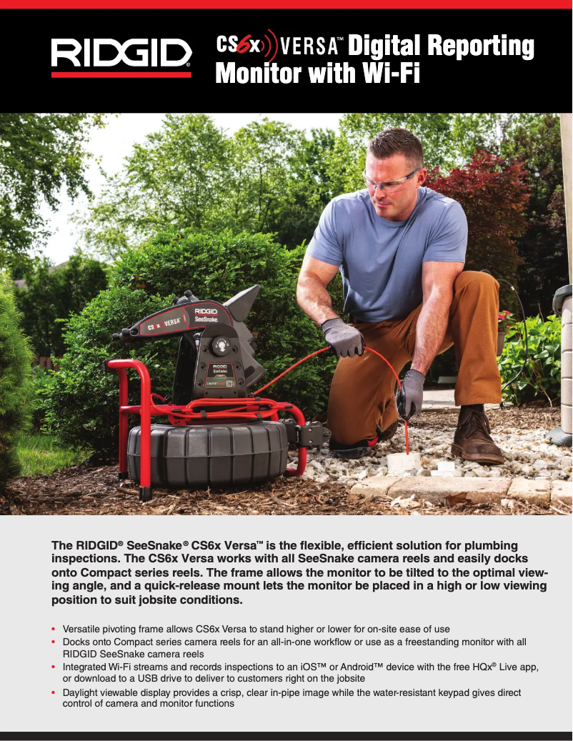 Página 1 del manual Catálogo Ridgid SeeSnake CS6x VERSA
