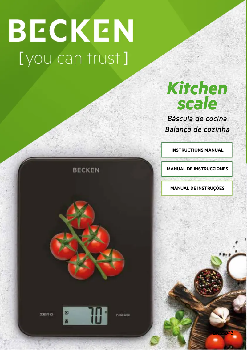 Image de la première page du manuel de l'appareil BKS5043