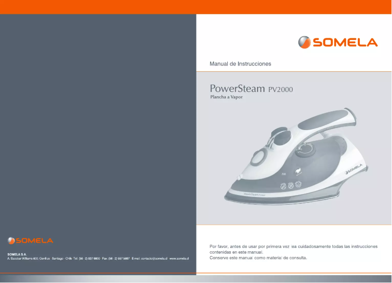 Image de la première page du manuel de l'appareil PowerSteam PV2000