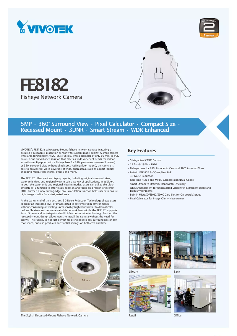 Page 1 de la notice Brochure Vivotek FE8182