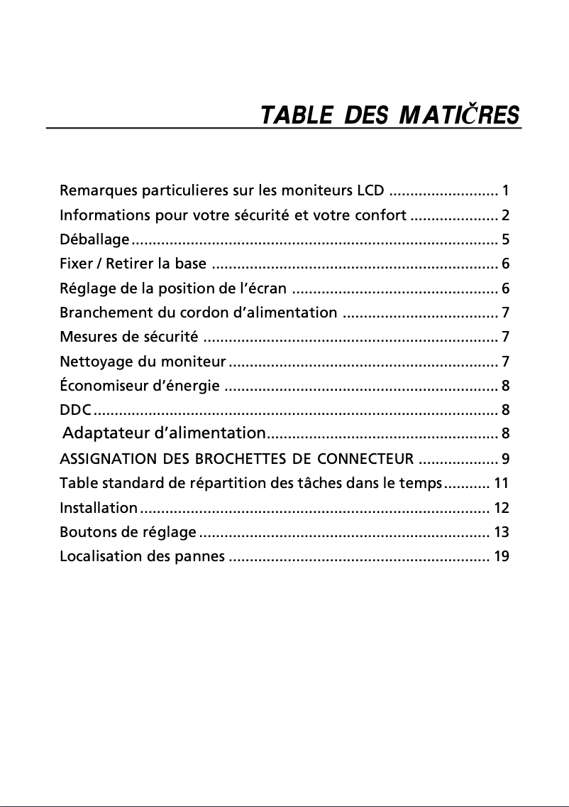 Page n°1 - Manuel utilisateur Acer GN276HL