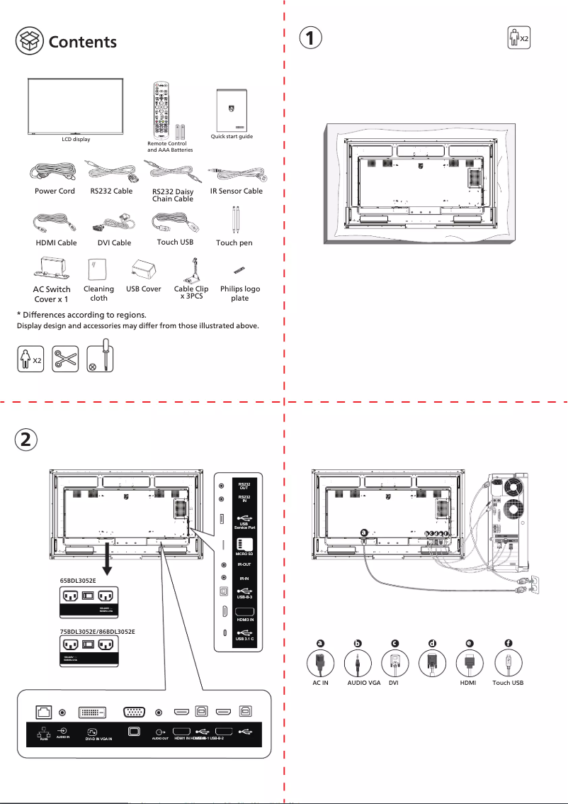 First page image of the manual for 65BDL3052E