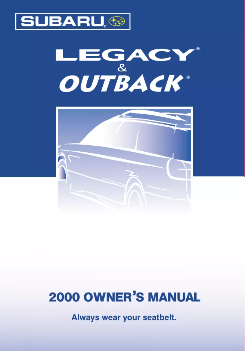 Image de la première page du manuel de l'appareil Legacy GT (2000)