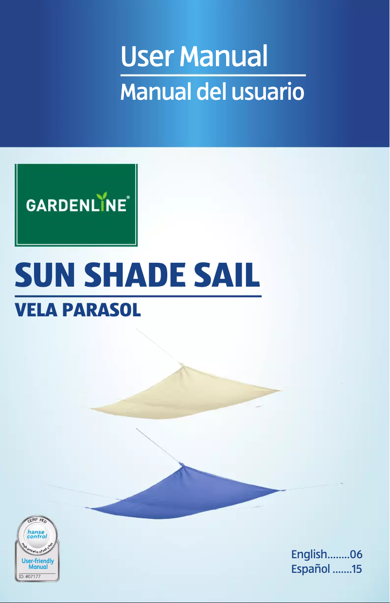 Page n°1 - Manuel utilisateur Gardenline Sun Shade Sail 94689
