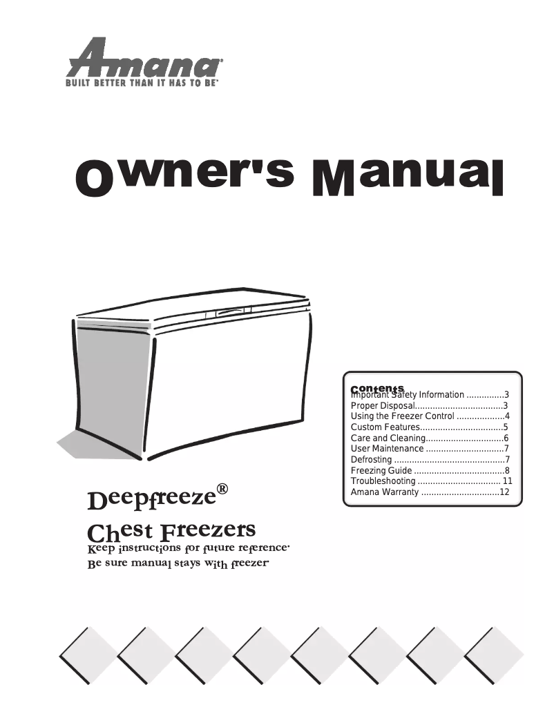 Page n°1 - Manuel utilisateur Amana AC50KW
