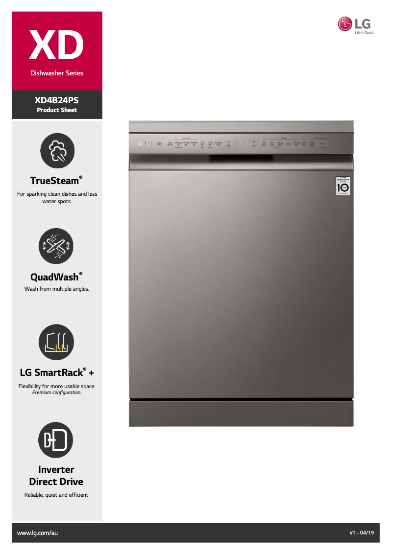 Page 1 de la notice Fiche technique LG XD4B24PS