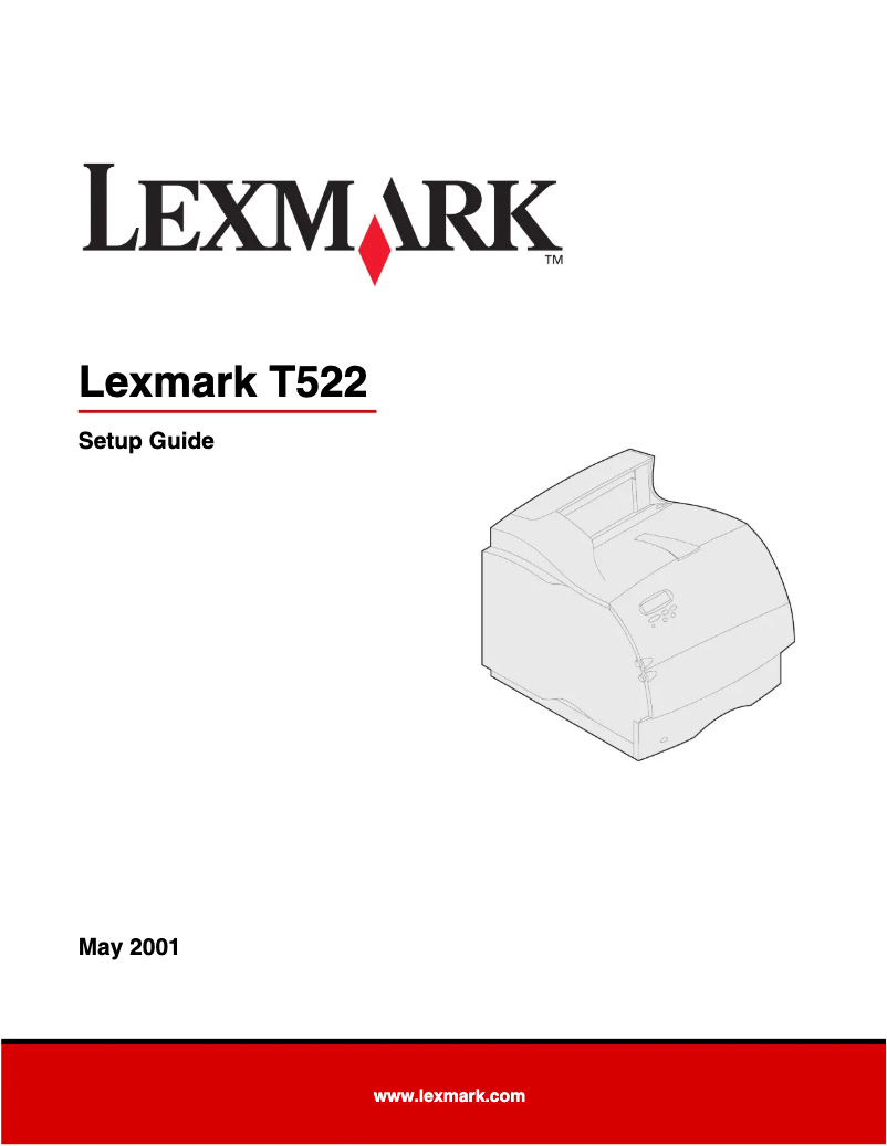 Page 1 de la notice Guide d'installation Lexmark T522