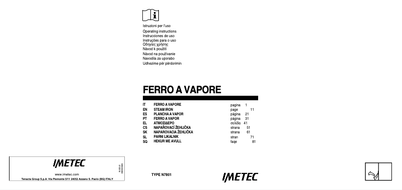 Page n°1 - Manuel utilisateur Imetec ZeroCalc Z3 3500