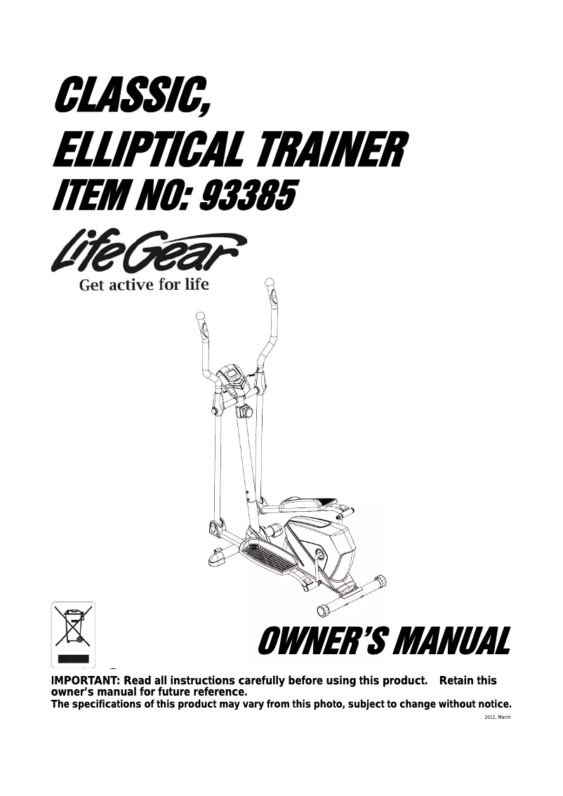 Image de la première page du manuel de l'appareil Classic 93385