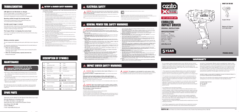 Image de la première page du manuel de l'appareil PXIDS-300U