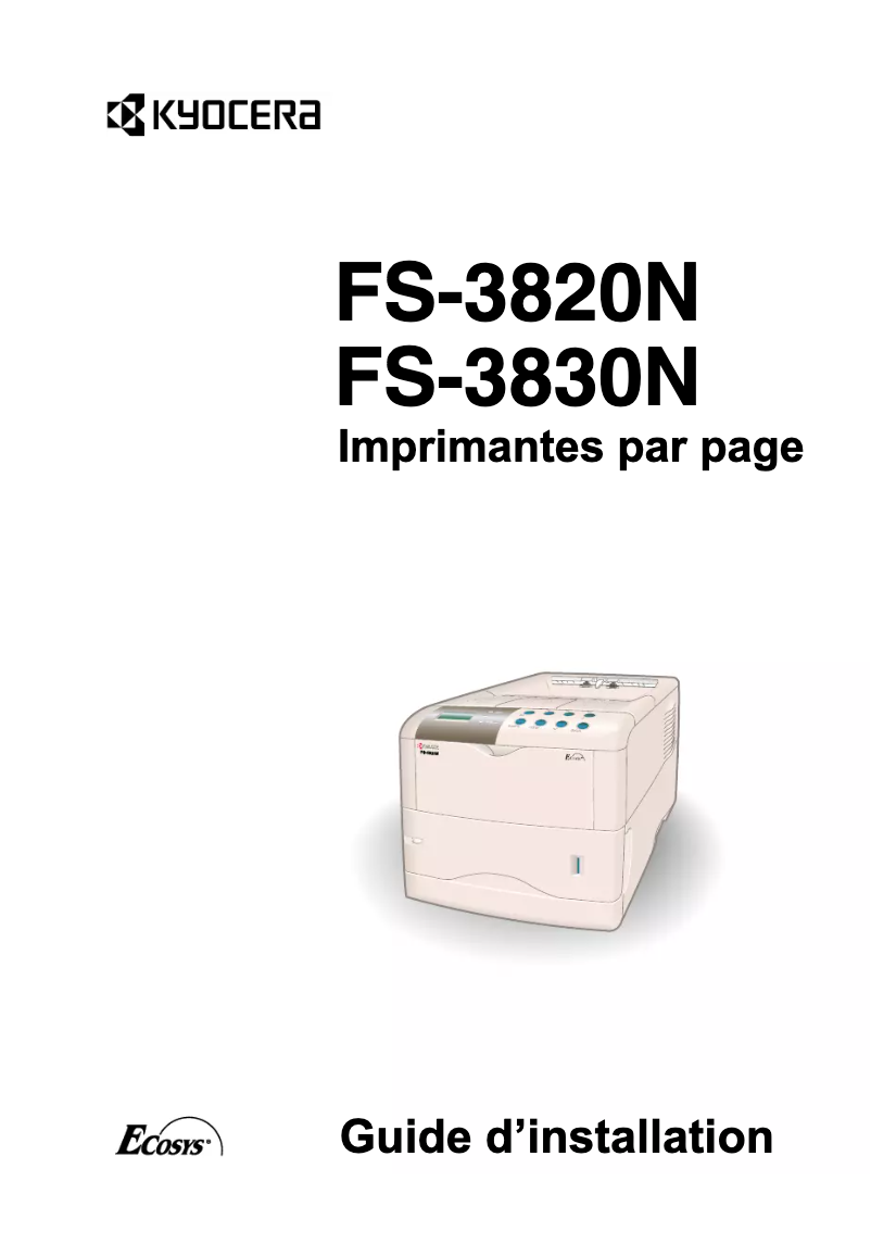 Page 1 de la notice Manuel utilisateur Kyocera FS-3820N