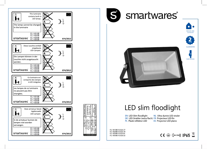 Page 1 de la notice Manuel utilisateur Smartwares FL1-B50B
