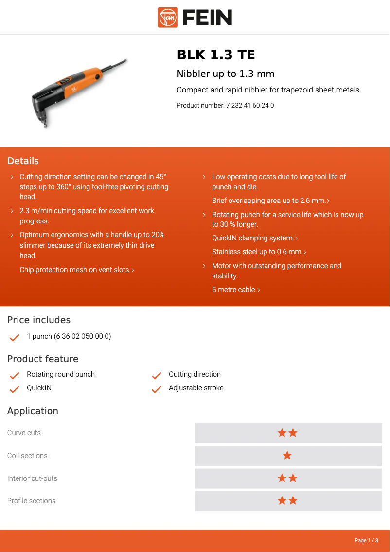 Image de la première page du manuel de l'appareil BLK 1.3 TE