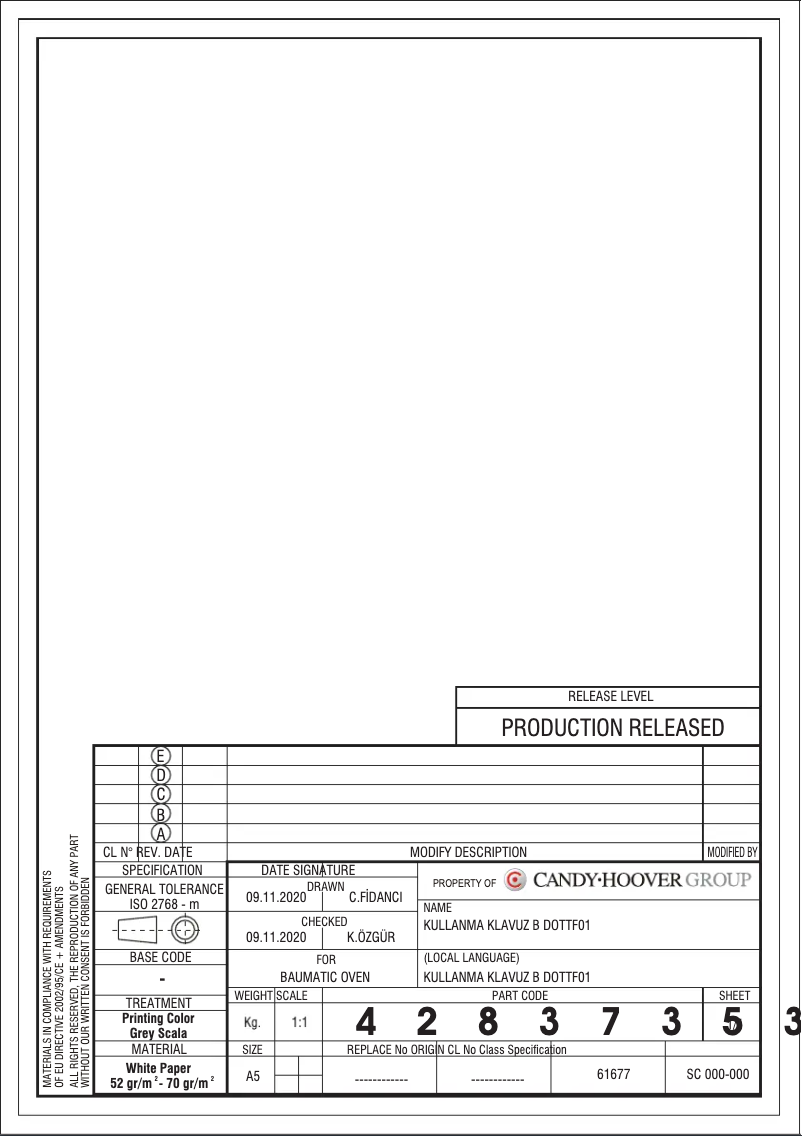 Page 1 de la notice Manuel utilisateur Baumatic BOS205X