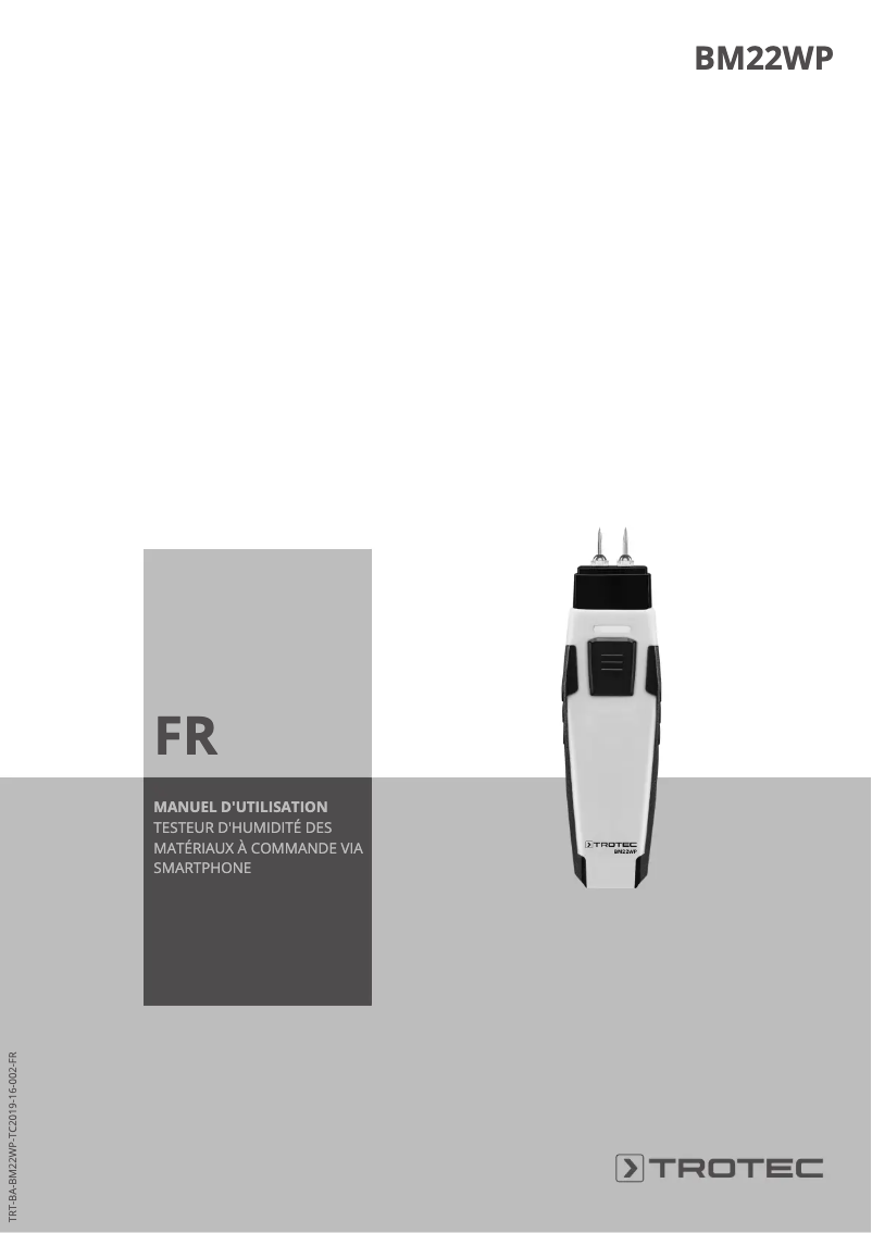 Image de la première page du manuel de l'appareil BM22WP