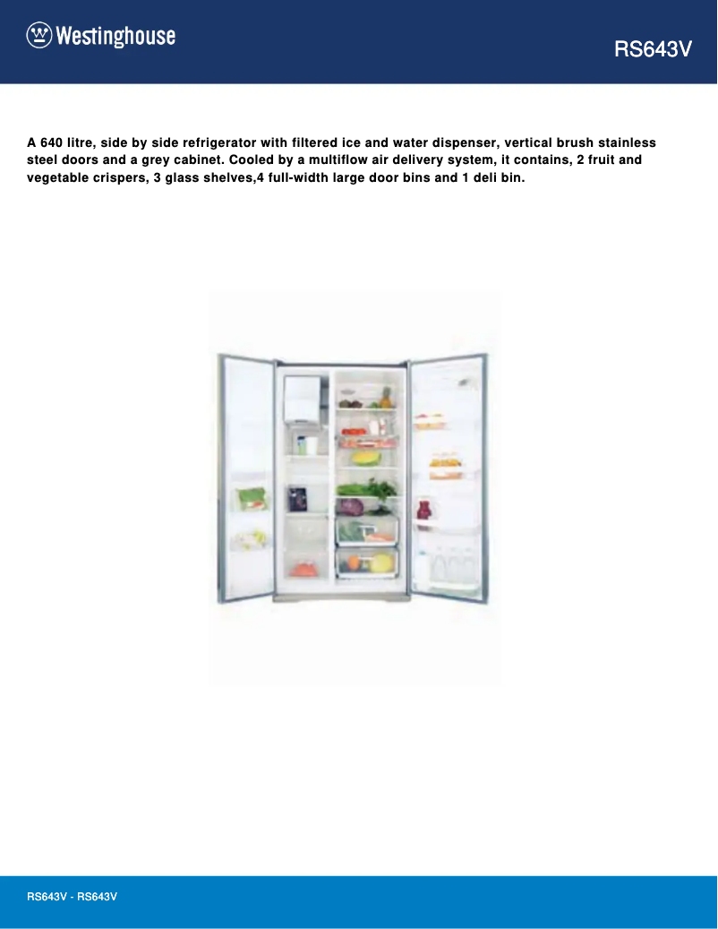 Image de la première page du manuel de l'appareil RS643V