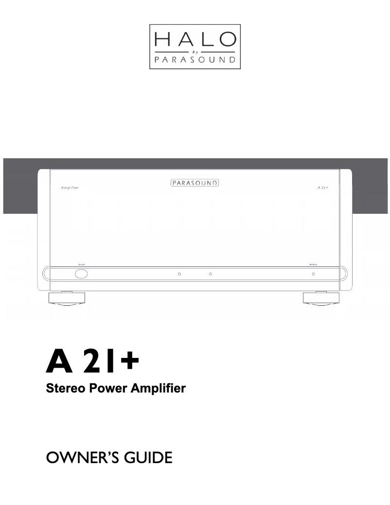 Page 1 de la notice Manuel utilisateur Parasound Halo A 21+