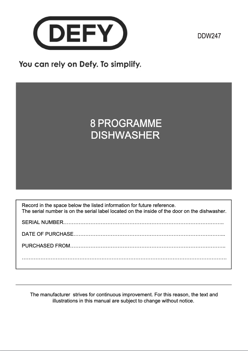 Page n°1 - Manuel utilisateur Defy DDW247
