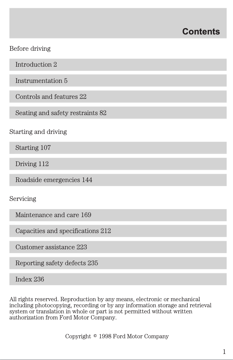 Page n°1 - Manuel utilisateur Ford F-450 (1999)