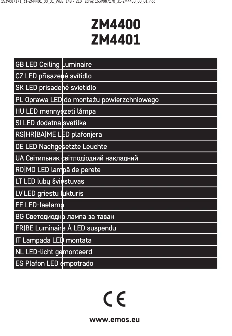 Page 1 de la notice Manuel utilisateur Emos ZM4401
