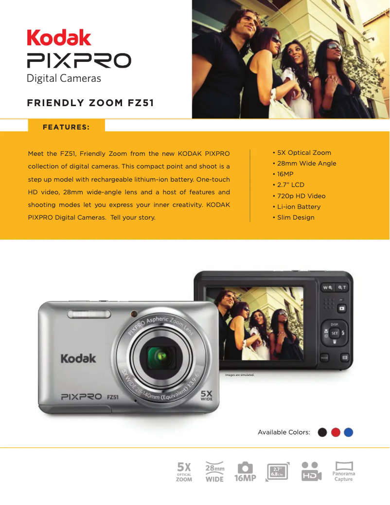 Page n°1 - Fiche technique Kodak Pixpro FZ51