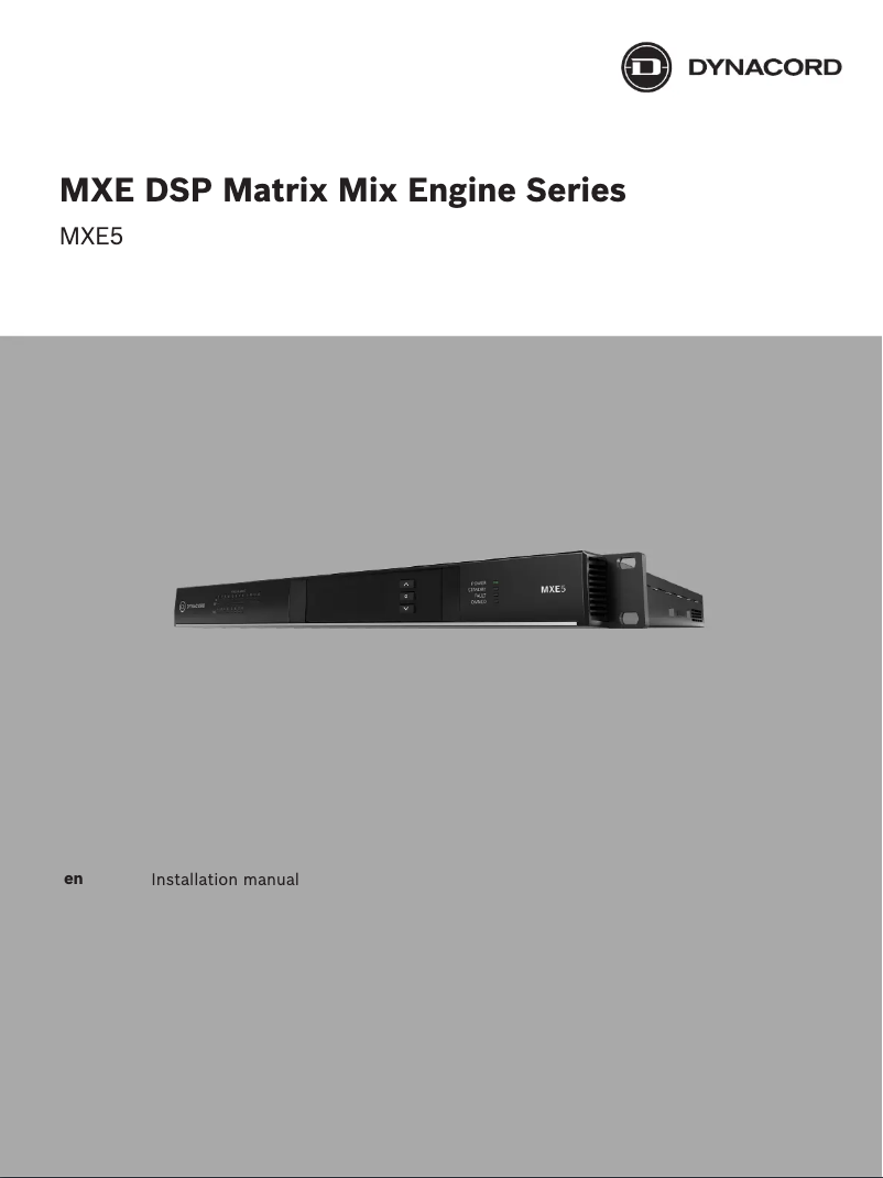 Page n°1 - Manuel utilisateur Dynacord MXE5