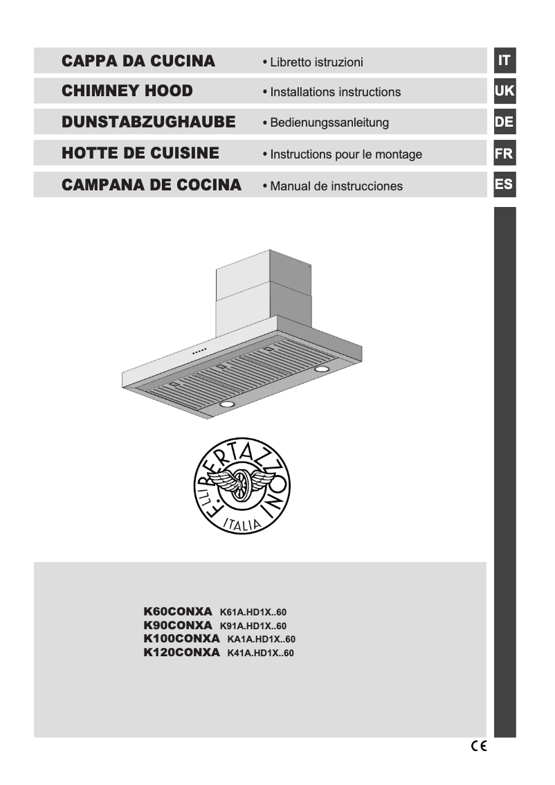 Page 1 de la notice Manuel utilisateur Bertazzoni K100CONXA