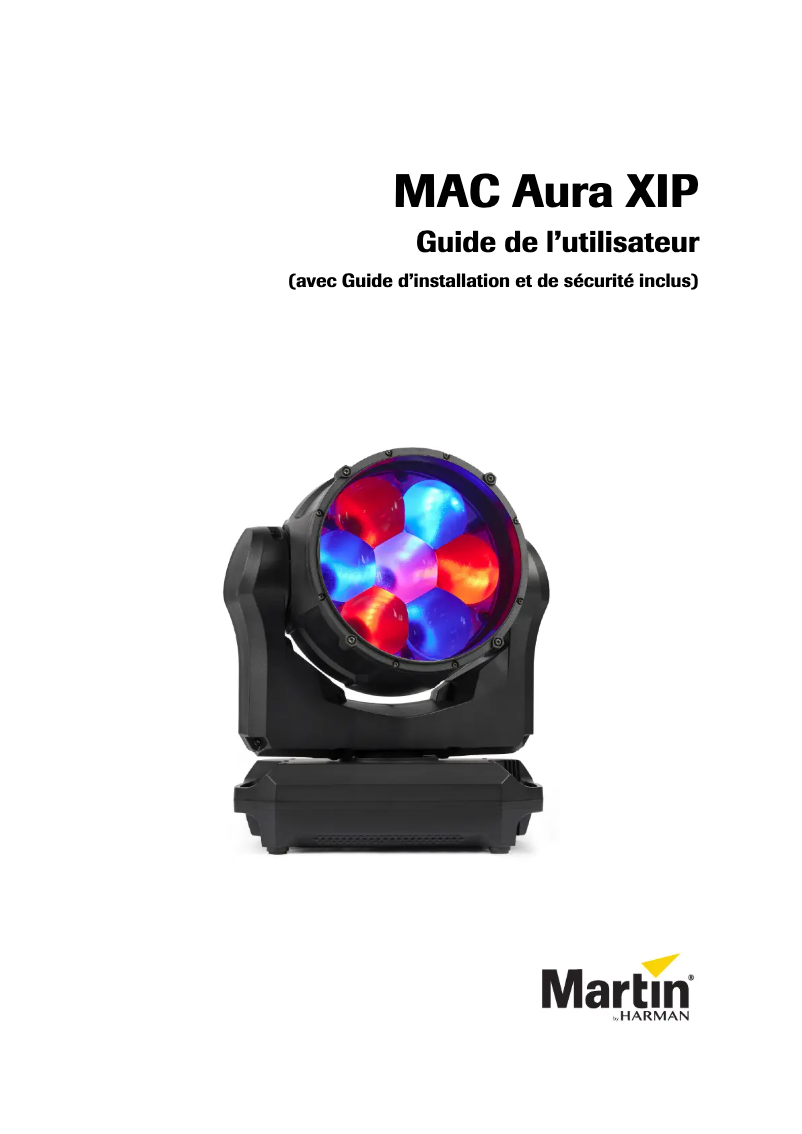 Image de la première page du manuel de l'appareil MAC Aura XIP