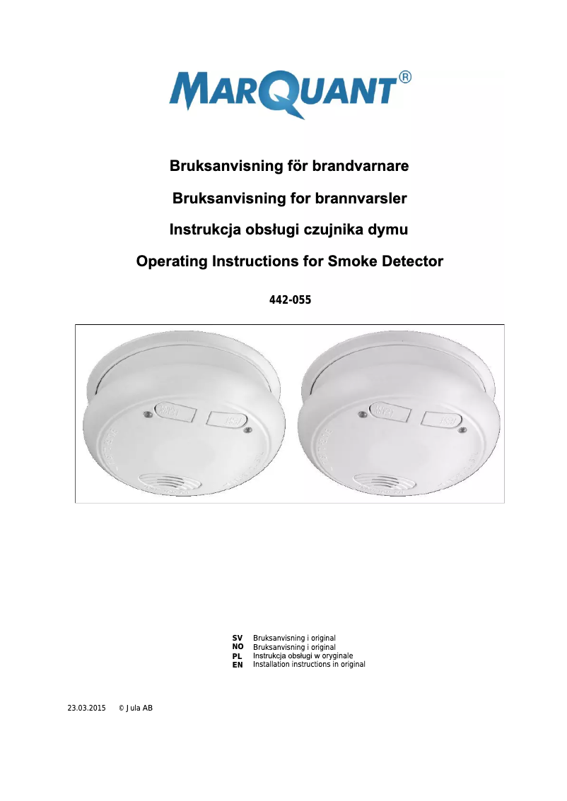 Image de la première page du manuel de l'appareil 442-055